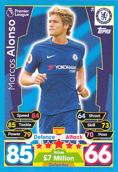 Marcos Alonso Chelsea 2017/18 Topps Match Attax #76